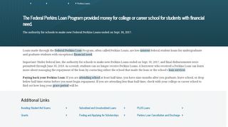 
                            11. Perkins Loans | Federal Student Aid