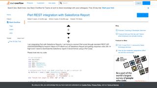 
                            10. Perl REST integration with Salesforce Report - Stack Overflow