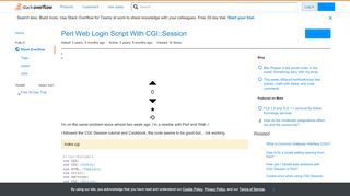
                            1. Perl Web Login Script With CGI::Session - Stack Overflow