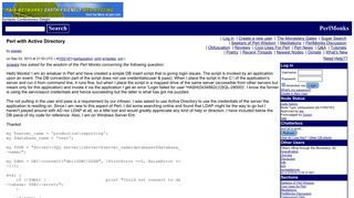 
                            6. Perl with Active Directory - PerlMonks
