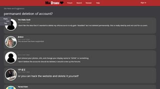 
                            8. permanant deletion of account? - MaiOtaku Anime