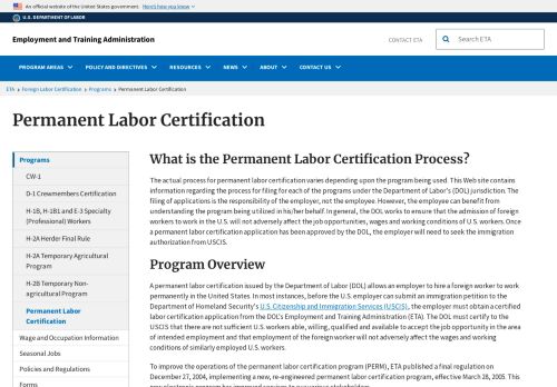 
                            3. Permanent Labor Certification - Foreign Labor Certification