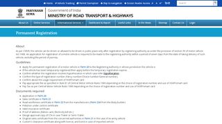 
                            1. Permanent Registration | Parivahan Sewa | Ministry of Road Transport ...