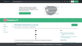 
                            12. Permission denied ssh on ubuntu - Raspberry Pi Stack Exchange