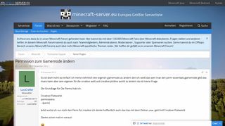 
                            2. Permission zum Gamemode ändern | Minecraft-Server.eu Forum