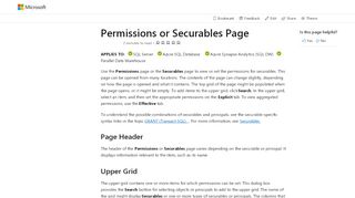 
                            2. Permissions or Securables Page - SQL Server | Microsoft Docs
