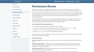 
                            2. Permissions Review • Instagram Developer Documentation