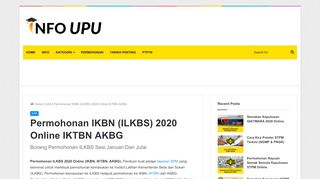 
                            10. Permohonan IKBN (ILKBS) 2019 Online IKTBN AKBG - Info UPU