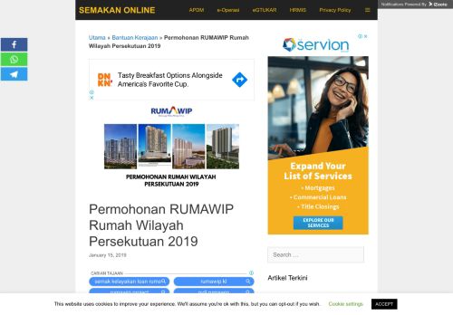 
                            9. Permohonan RUMAWIP Rumah Wilayah Persekutuan 2019