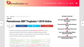 
                            2. Permohonan SBP Tingkatan 1 2019 Online - Permohonan.my