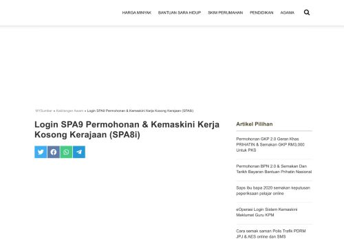 
                            2. Permohonan SPA8i kerja kosong kerajaan terkini SPM ...