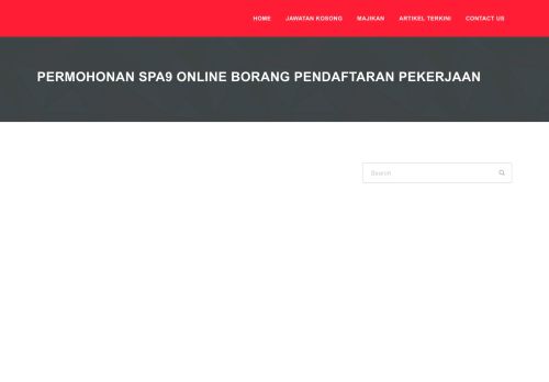 
                            9. Permohonan SPA8i Online Borang Pendaftaran Pekerjaan ...