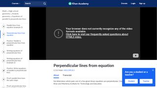 
                            12. Perpendicular lines from equation | Analytic geometry (video) | Khan ...