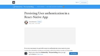 
                            6. Persisting User authentication in a React-Native App