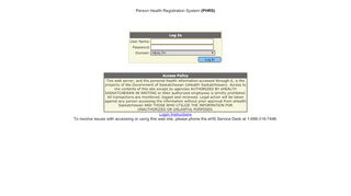 
                            2. Person Health Registration System (PHRS)