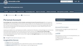 
                            7. Personal-Account - RRZK - Universität zu Köln