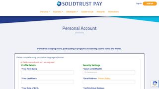 
                            2. Personal Account - SolidTrust Pay