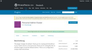 
                            1. Personal Admin Footer | WordPress.org