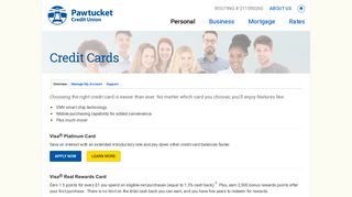 
                            4. Personal Banking > Credit Cards - Pawtucket Credit Union