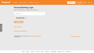 
                            1. Personal Banking Login - Tangerine