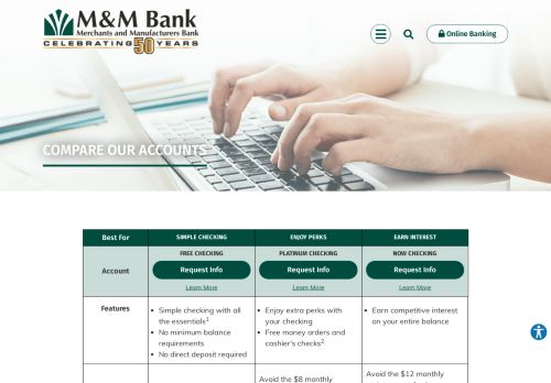 
                            6. Personal Banking - Merchants and Manufacturers Bank