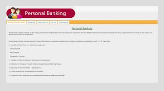 
                            2. Personal Banking - Sonali Bank Limited