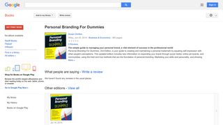 
                            12. Personal Branding For Dummies - Google बुक के परिणाम