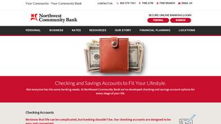 
                            9. Personal Checking and Savings Accounts - Northwest Community Bank