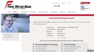 
                            6. Personal Checking - First Metro Bank