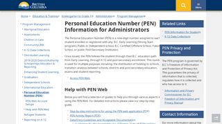 
                            1. Personal Education Number (PEN) Information for ...