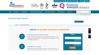 
                            7. Personal Health Record - Apollo Diagnostics