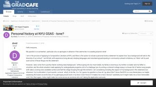 
                            8. Personal history at NYU GSAS - tone? - Statement of Purpose ...