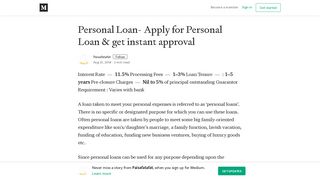 
                            3. Personal Loan- Apply for Personal Loan & get instant approval - Medium