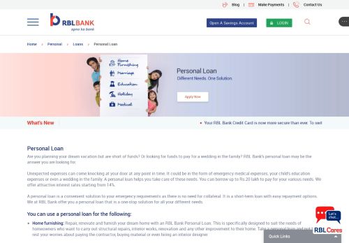 
                            10. Personal Loan - Apply Personal Loan Online | RBL Bank