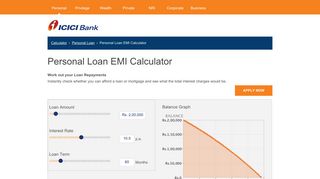 
                            10. Personal Loan EMI Calculator - ICICI Bank