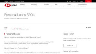 
                            5. Personal Loans FAQs | Help and Support - HSBC IN - HSBC India