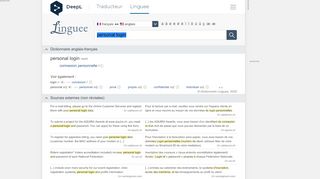 
                            9. personal login - Traduction française – Linguee