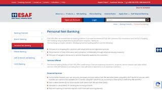 
                            7. Personal Net Banking - ESAF Small Finance Bank