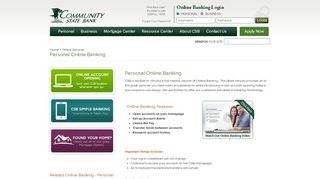 
                            11. Personal Online Banking :: Community State Bank