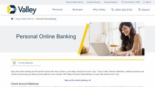
                            2. Personal Online Banking - Valley Bank