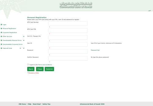 
                            3. Personal Registration - CBK Online