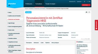 
                            8. Personalassistent/in mit Zertifikat Trägerverein HRSE - orientation.ch