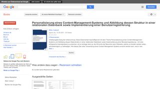 
                            10. Personalisierung eines Content-Management-Systems und Abbildung ...