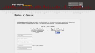 
                            4. Personality Assessor | Register an Account
