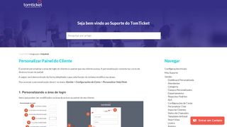 
                            13. Personalizar Painel do Cliente - TomTicket - Base de Conhecimento