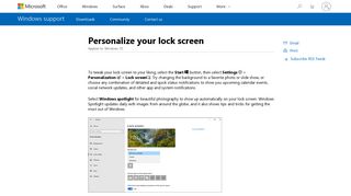 
                            8. Personalize your lock screen - Windows Help - Microsoft Support