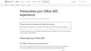 
                            9. Personalize your Office 365 experience - Office 365