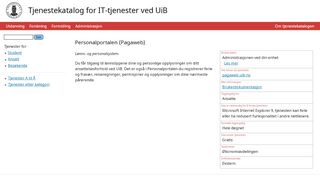 
                            5. Personalportalen (Pagaweb) | Tjenestekatalog for IT-tjenester ved UiB