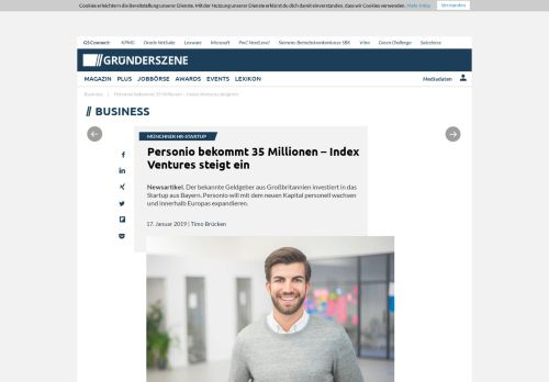 
                            8. Personio bekommt 35 Millionen – Index Ventures steigt ein ...