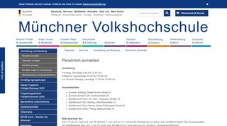 
                            2. Persönlich anmelden - Münchner Volkshochschule